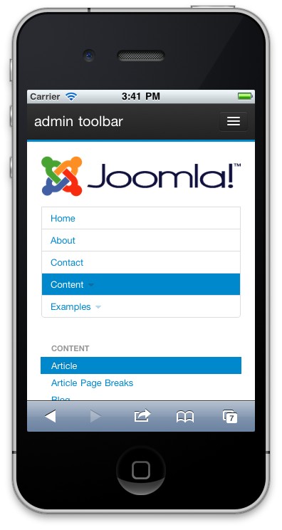 Отображение Joomla 3.0 на мобильных устройствах