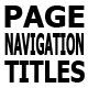Page Navigation Titles